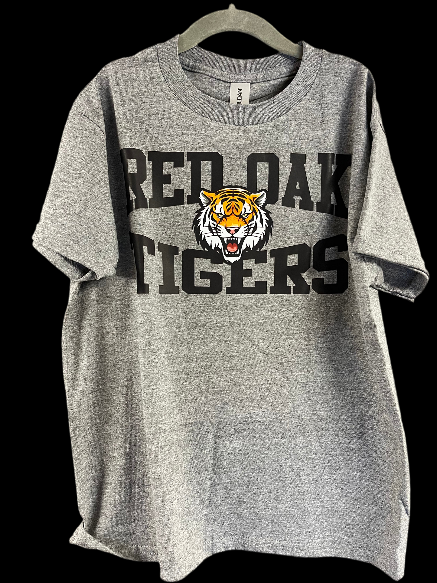 Red Oak Tigers Block Black T-shirts