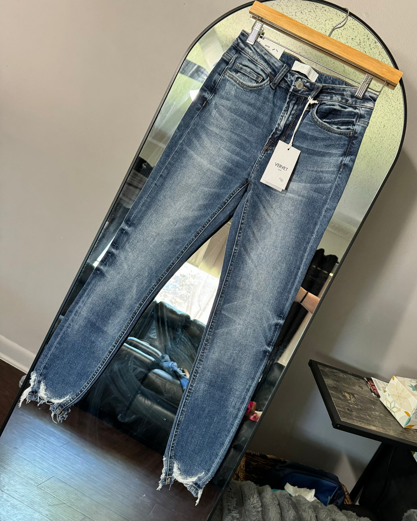 Vervet skinny jeans- raw hem