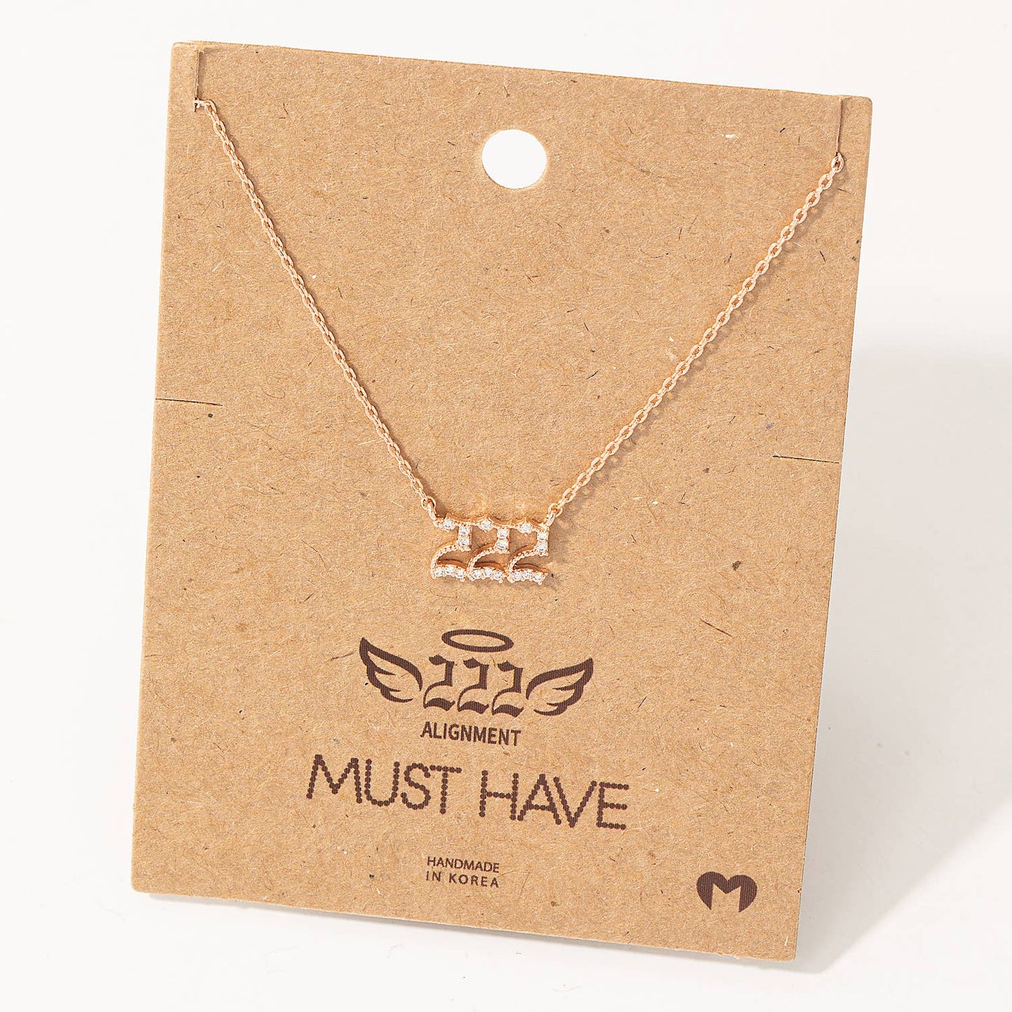 Fame Accessories - Pave 222 Angel Number Pendant Necklace silver