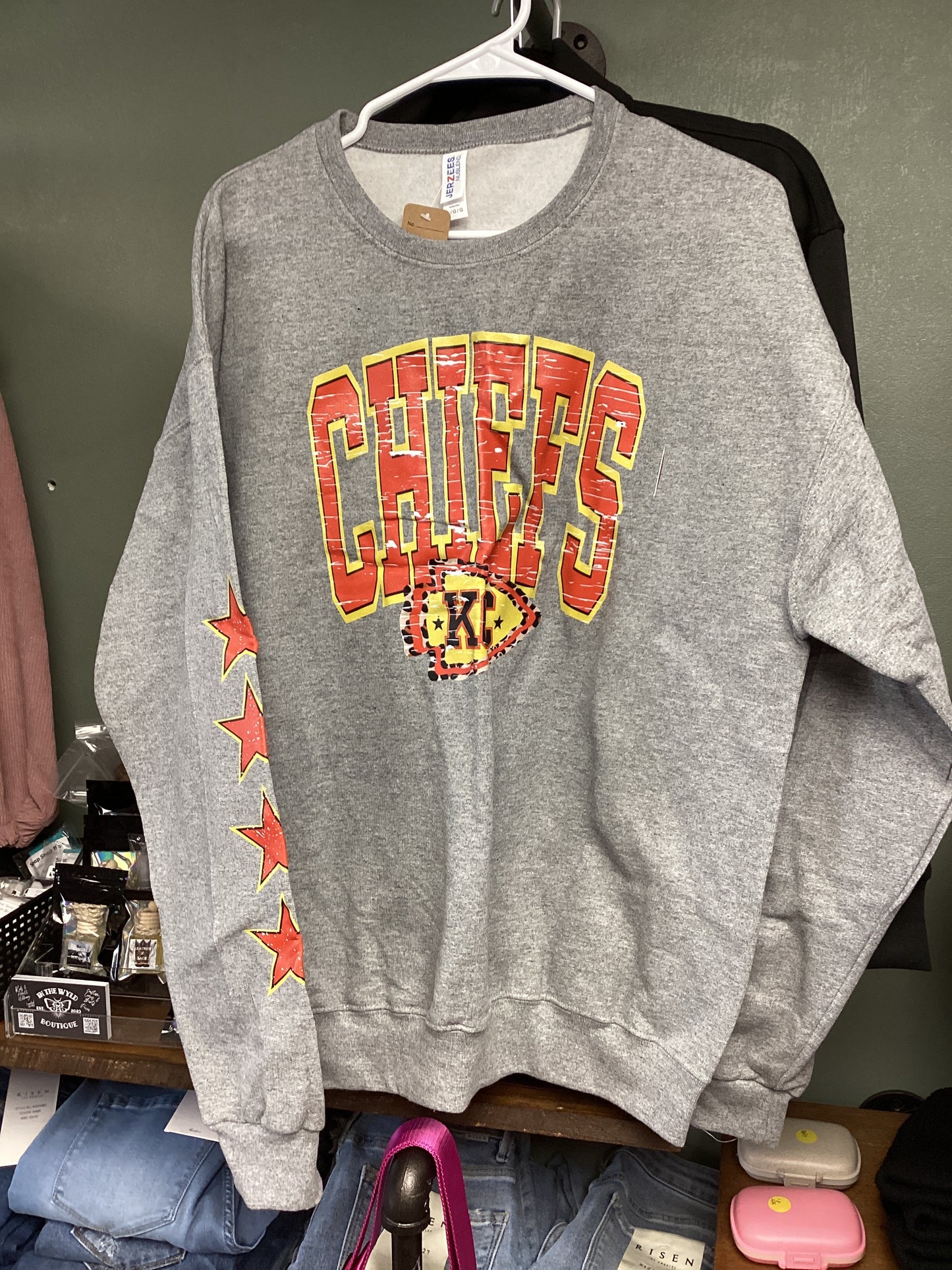 Chiefs crew w star sleeve