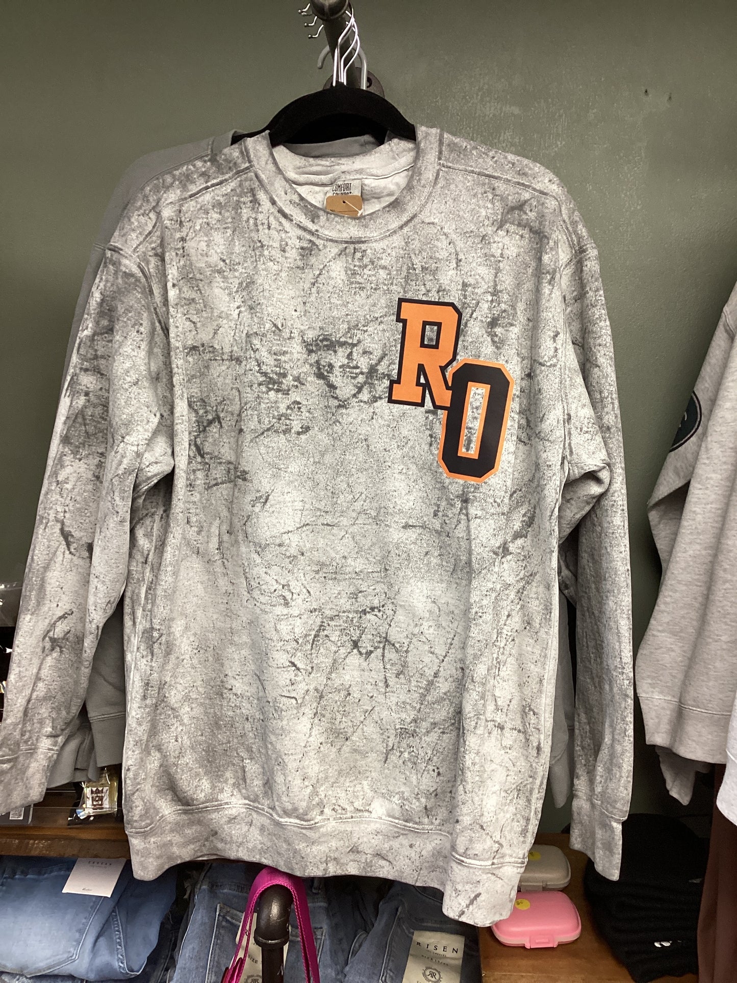 Red Oak RO Crew- grey tie dye