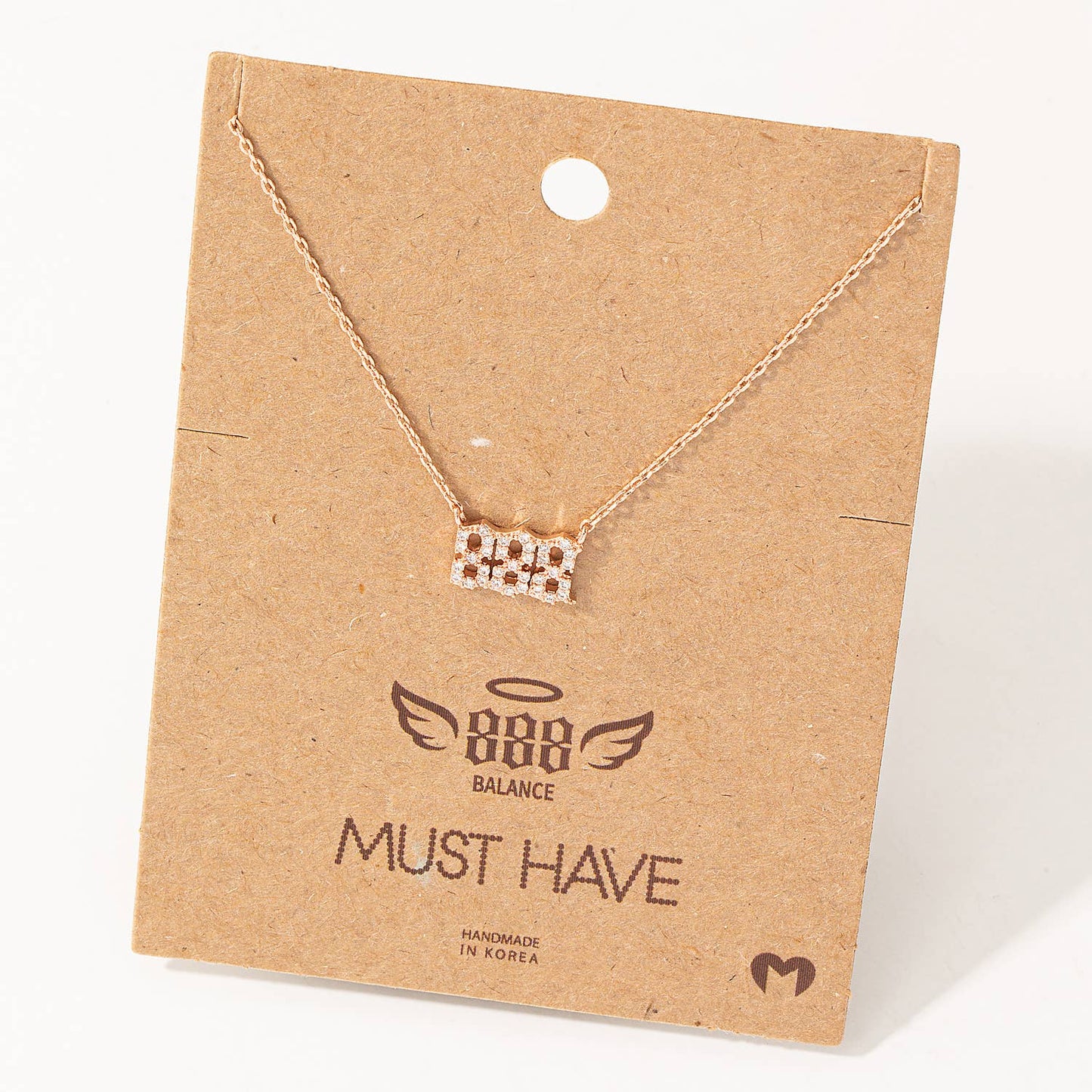 Pave 888 Angel Number Pendant Necklace