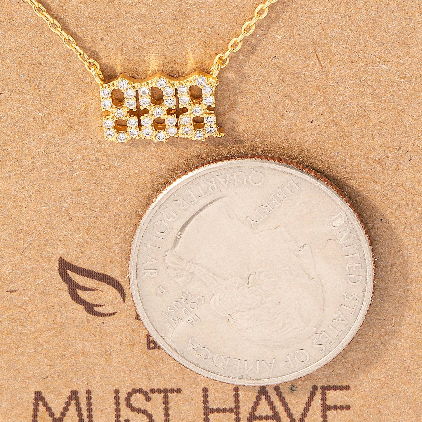 Pave 888 Angel Number Pendant Necklace