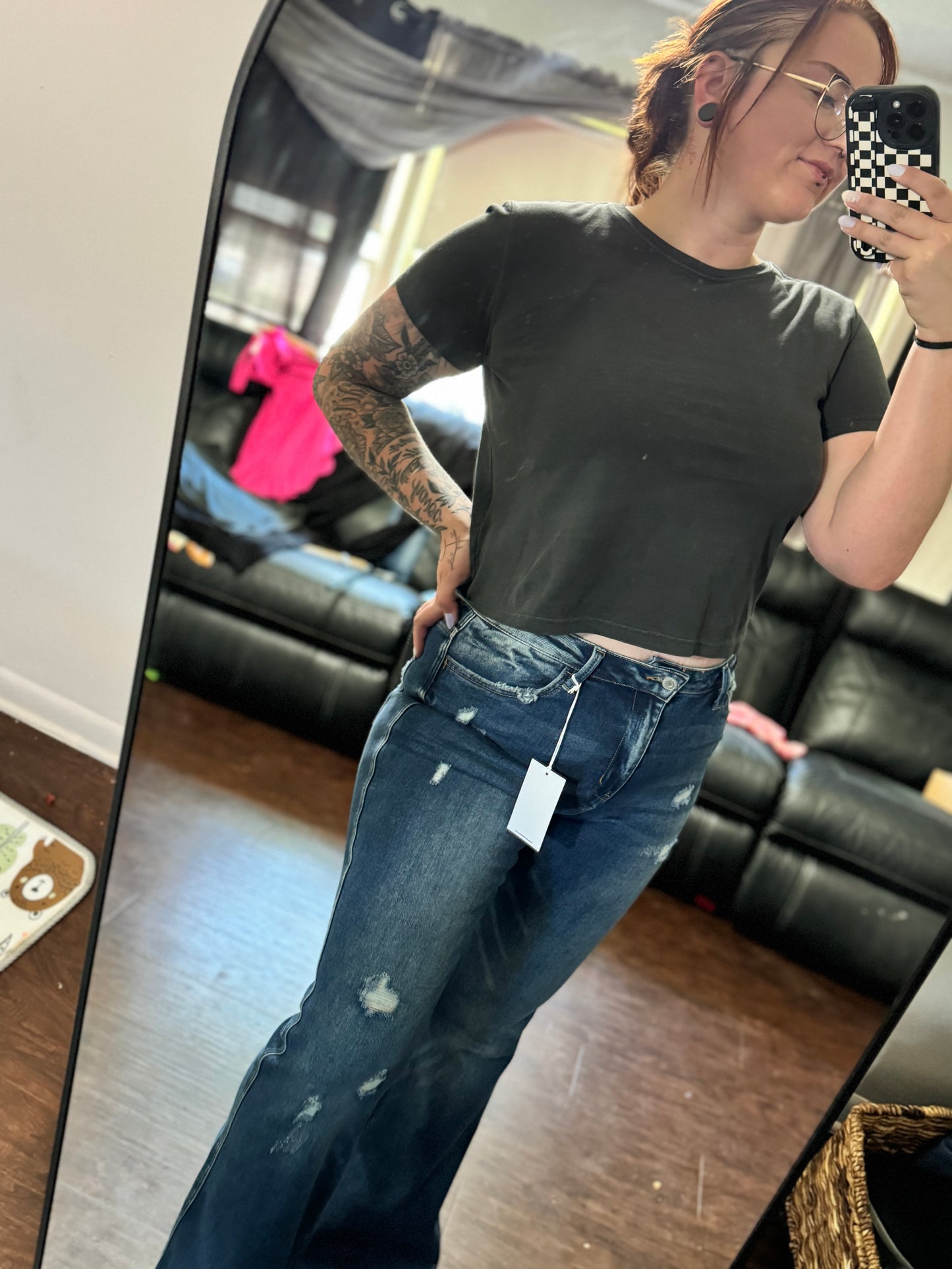 Gray Cotton crop top