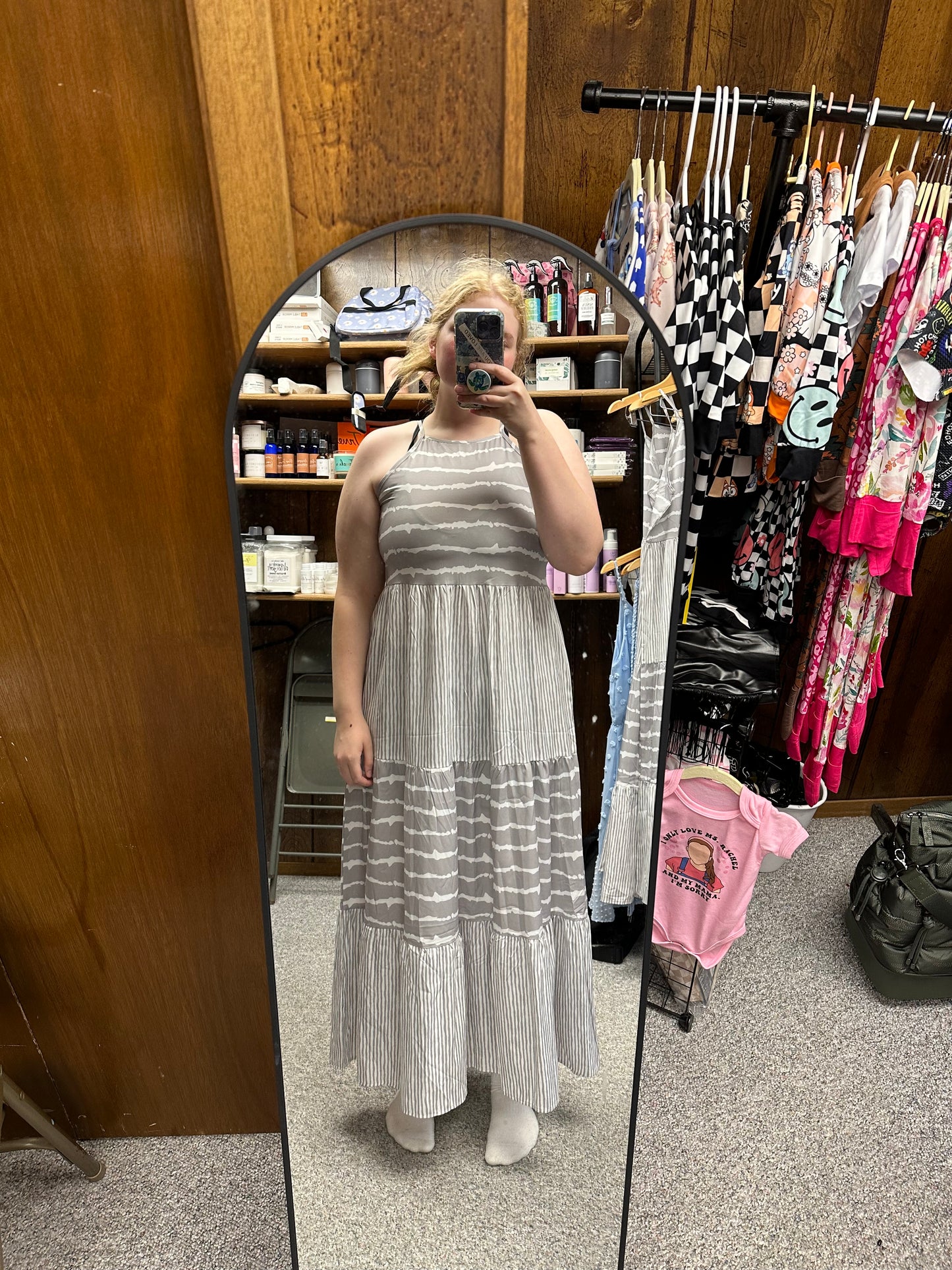 Style Lush grey pattern dress