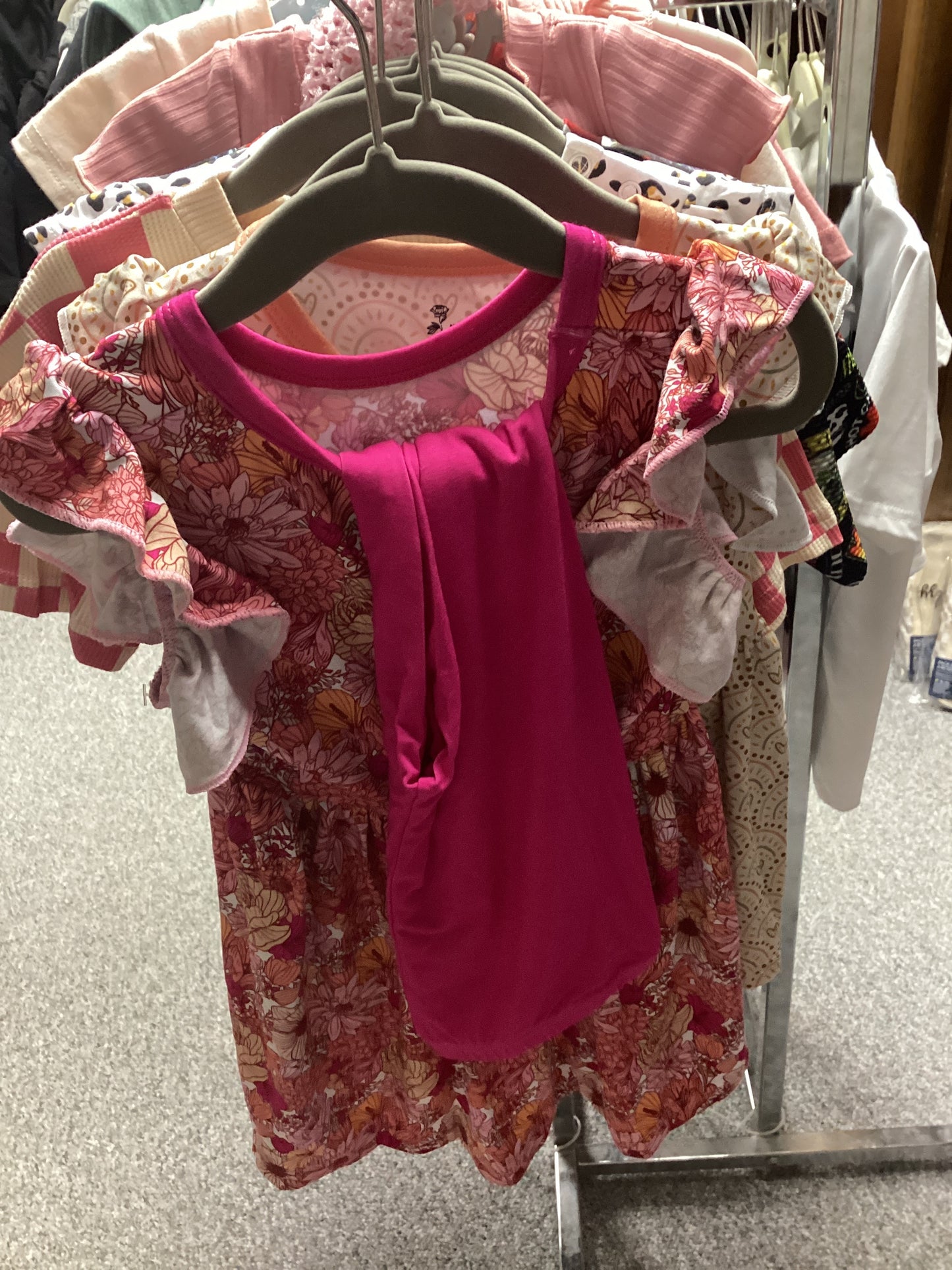 Girls bamboo dress with leggings- floral