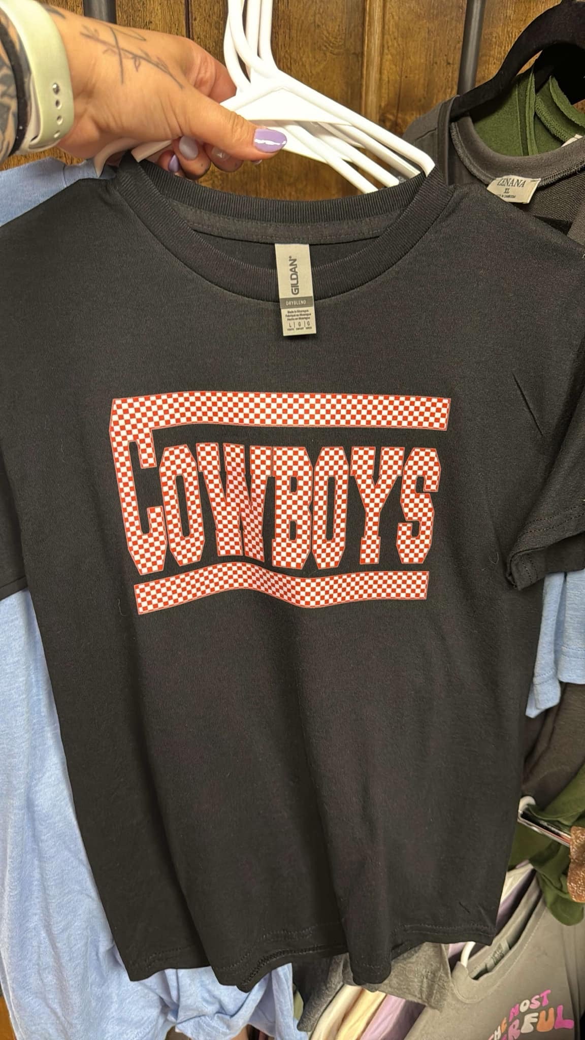 Cowboys-Checkered Youth Tee