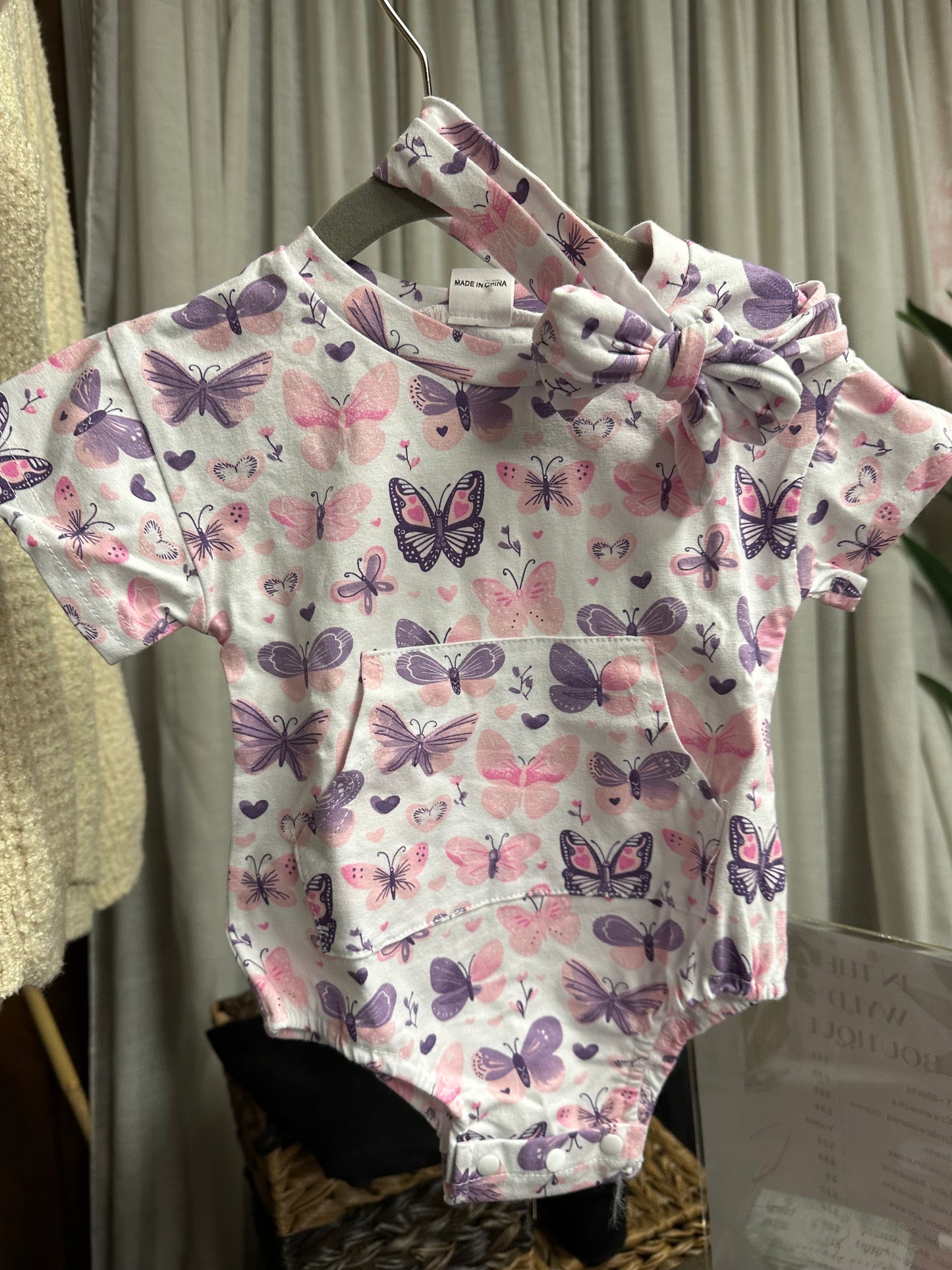 Butterfly onesie with headband