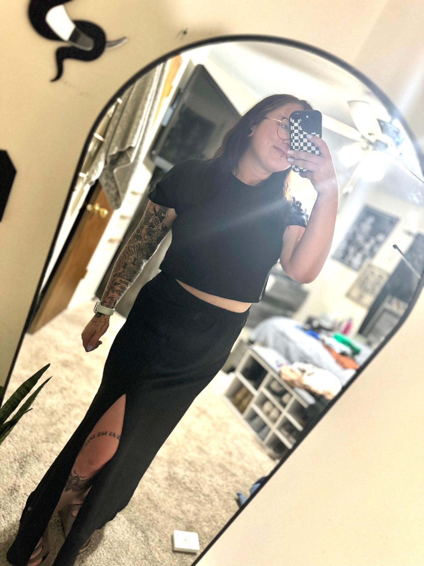 2 piece set, Skirt and Crop Top