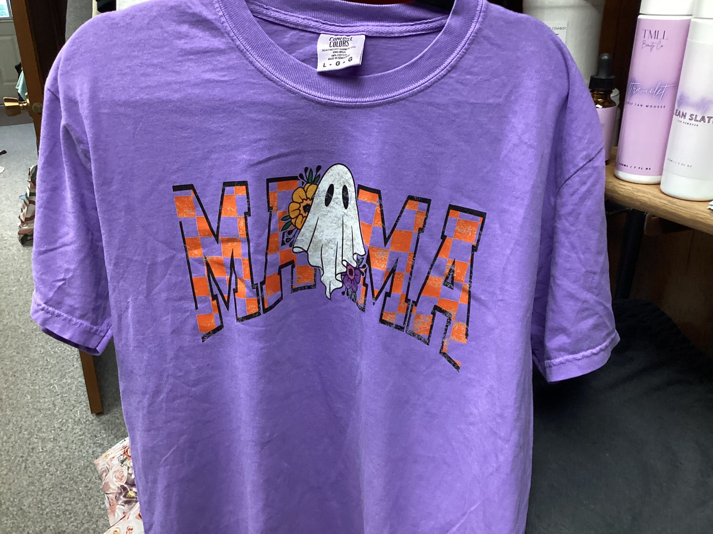 Mama Orange Checkered Ghost Grape Tee