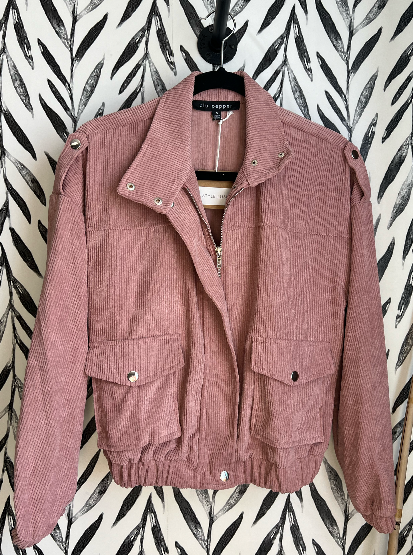 Blu pepper Corduroy Short Jacket