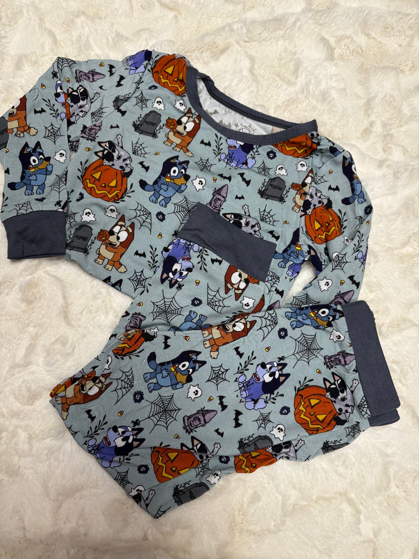 Blue dog toddler bamboo pajamas