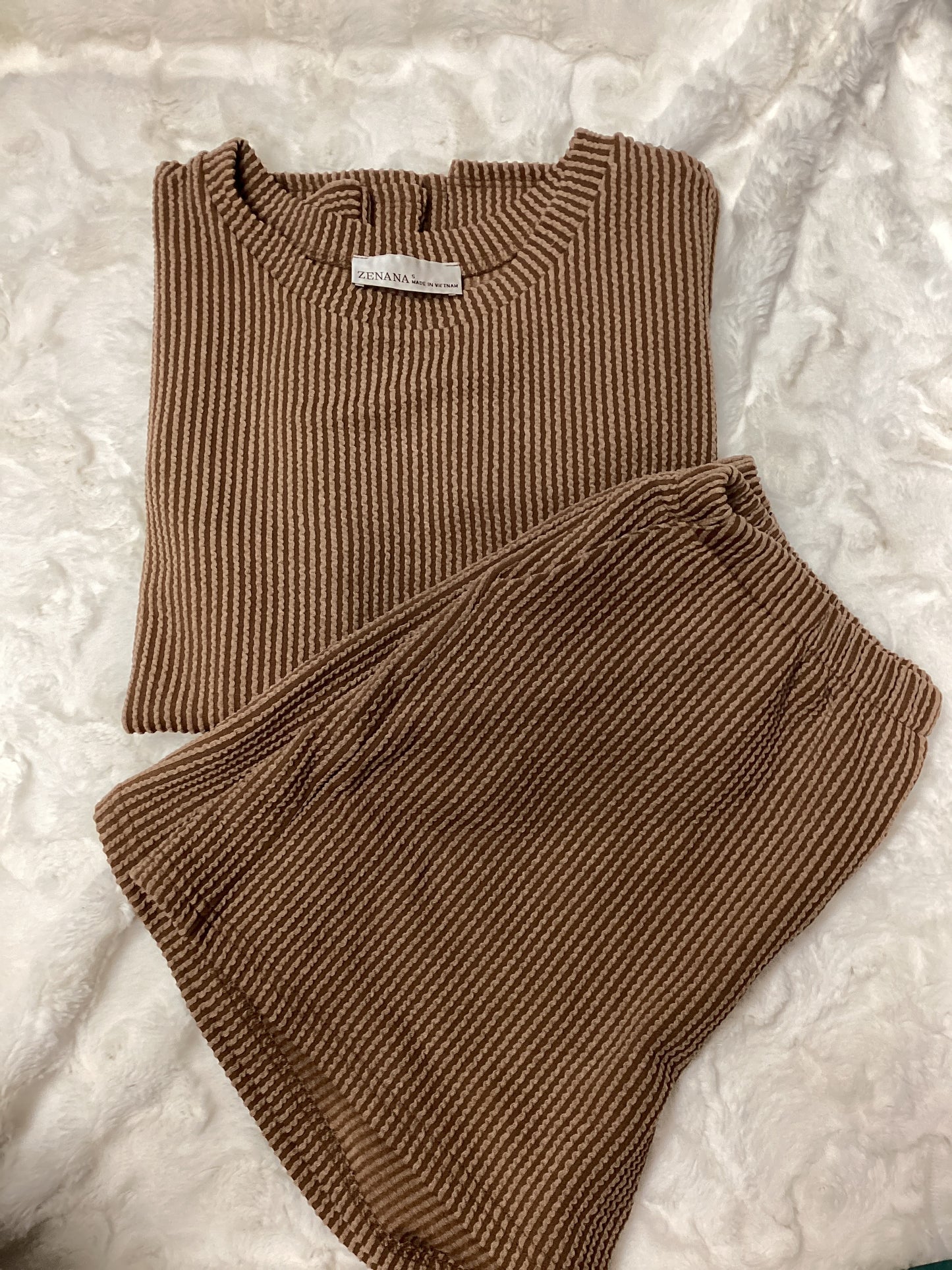 Corded pajamas- camel