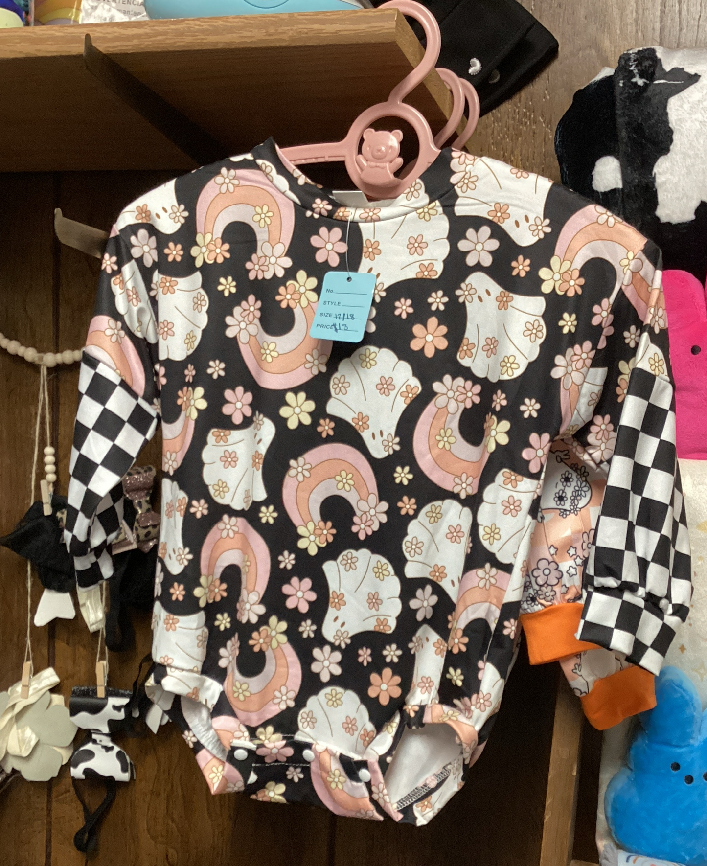 Orange Ghost bubble romper