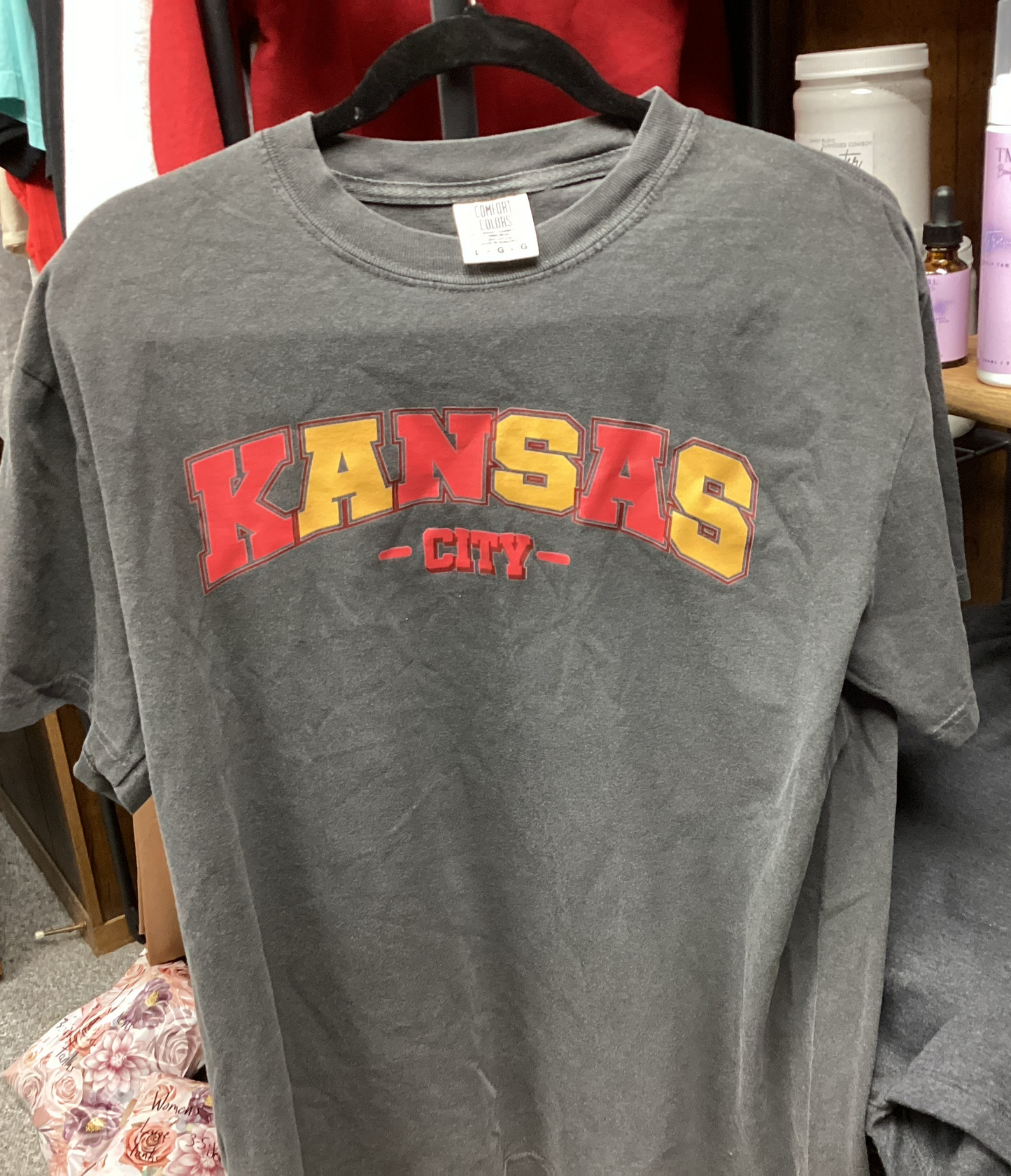 Kansas City Yellow & Red Letters Pepper Tee