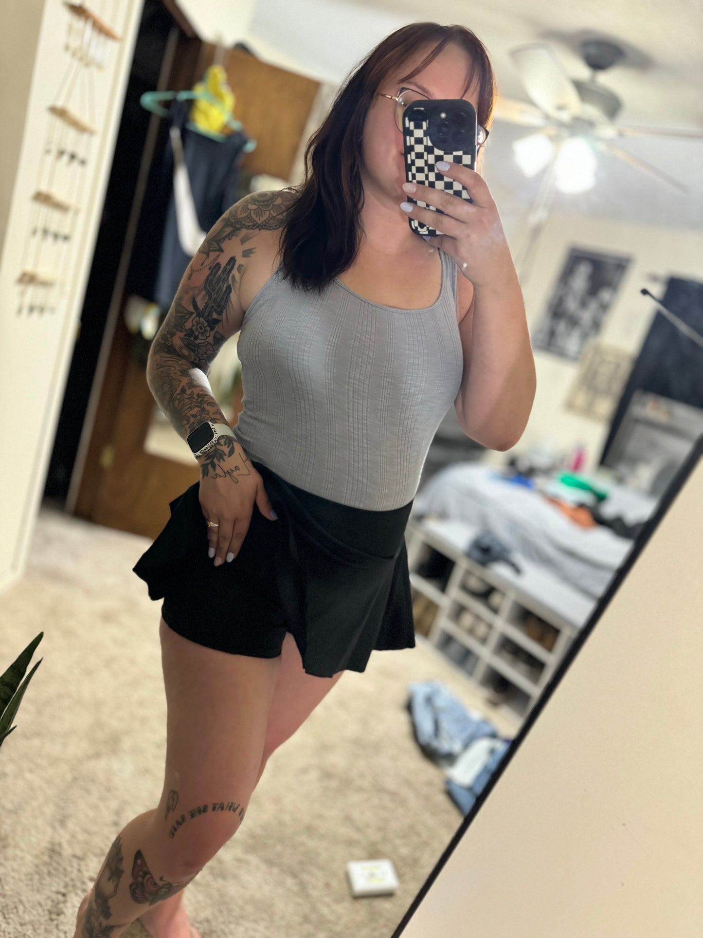 Black skort