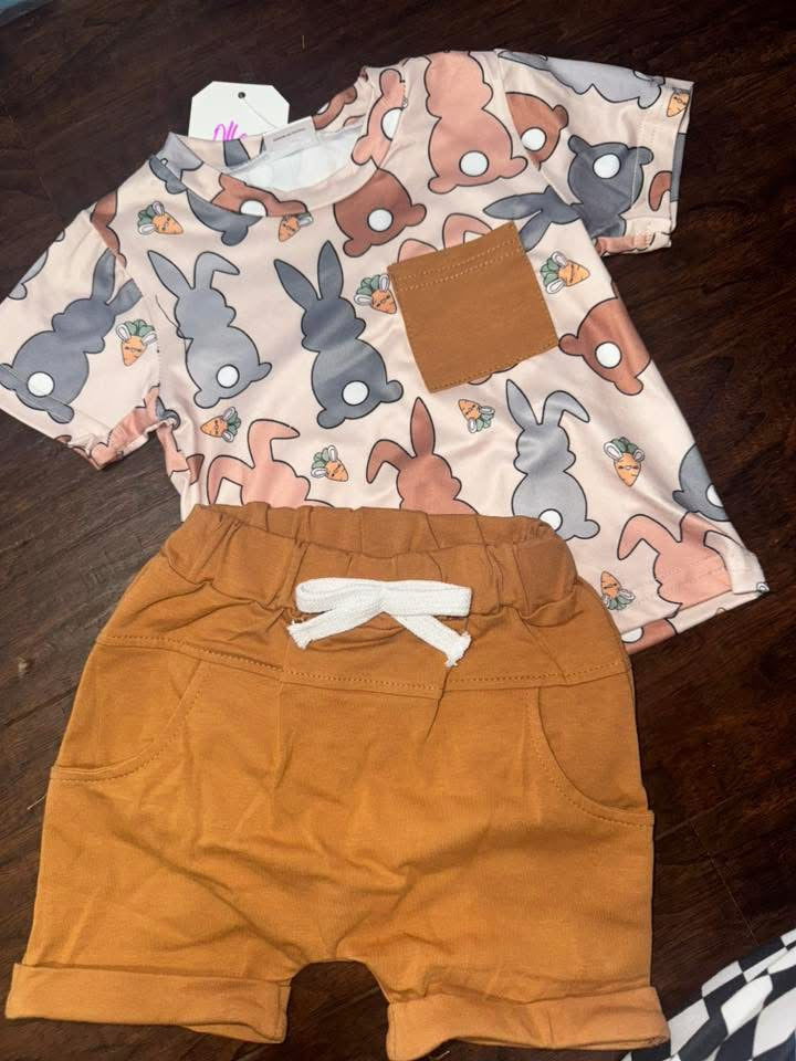 Rose Cuddles Neutral short set