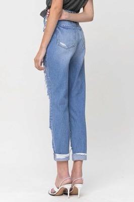 Flying monkey Super High Rise Cuffed Mom Jeans