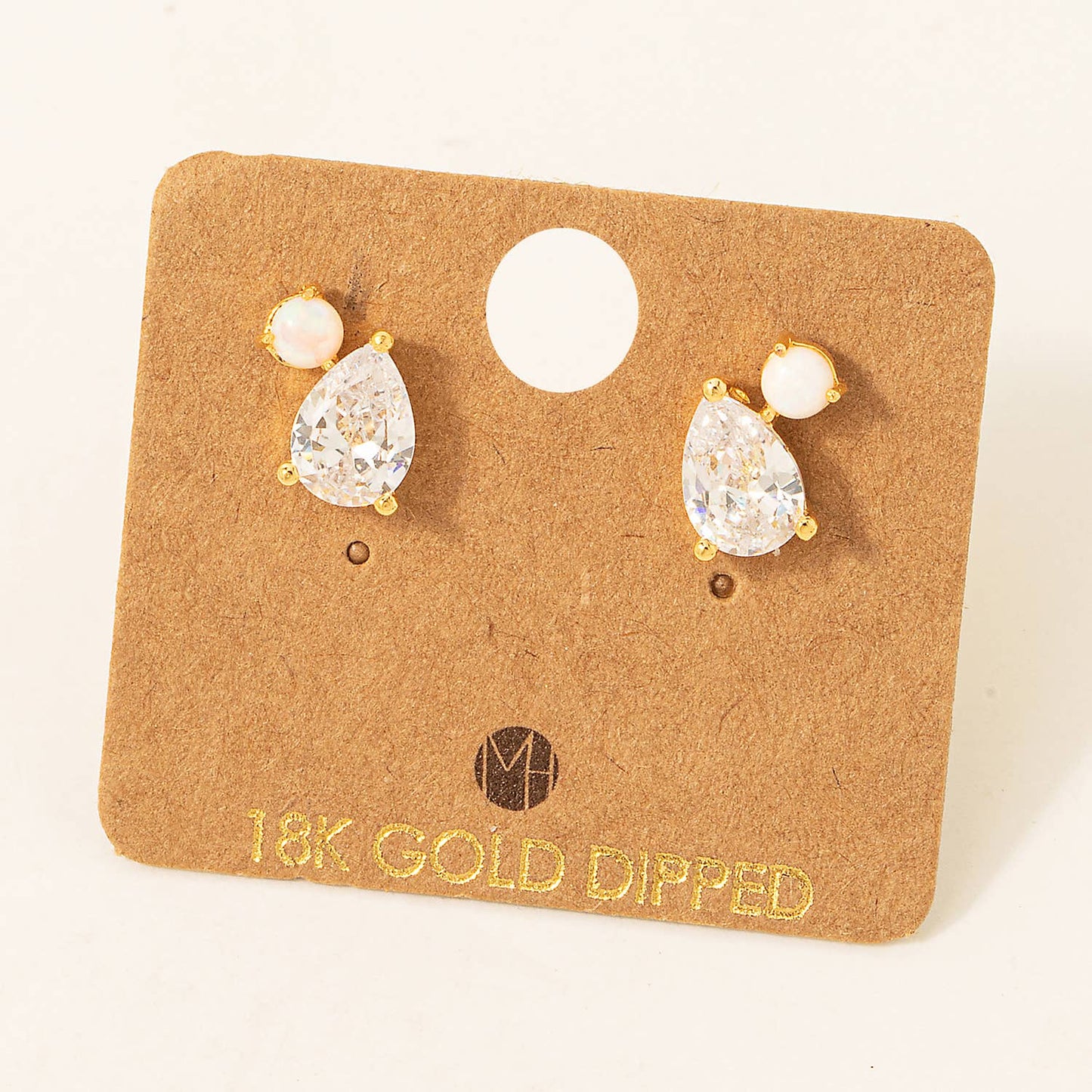 Fame Accessories - Rhinestone Teardrop Stud Earrings: S