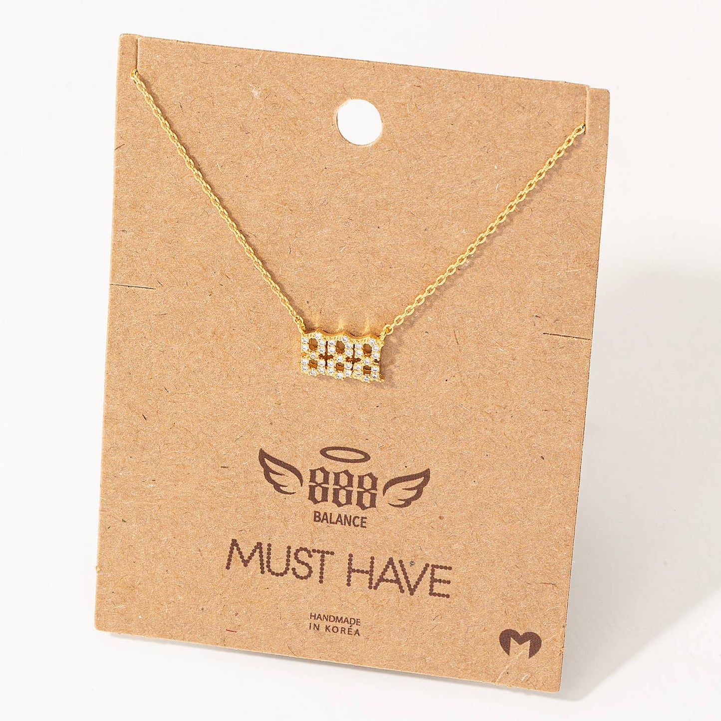 Pave 888 Angel Number Pendant Necklace