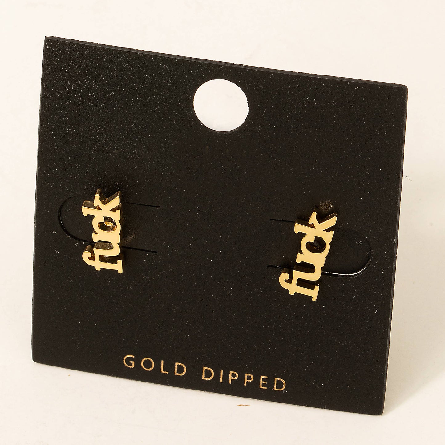 Mini Fuck Stud Earrings: Gold