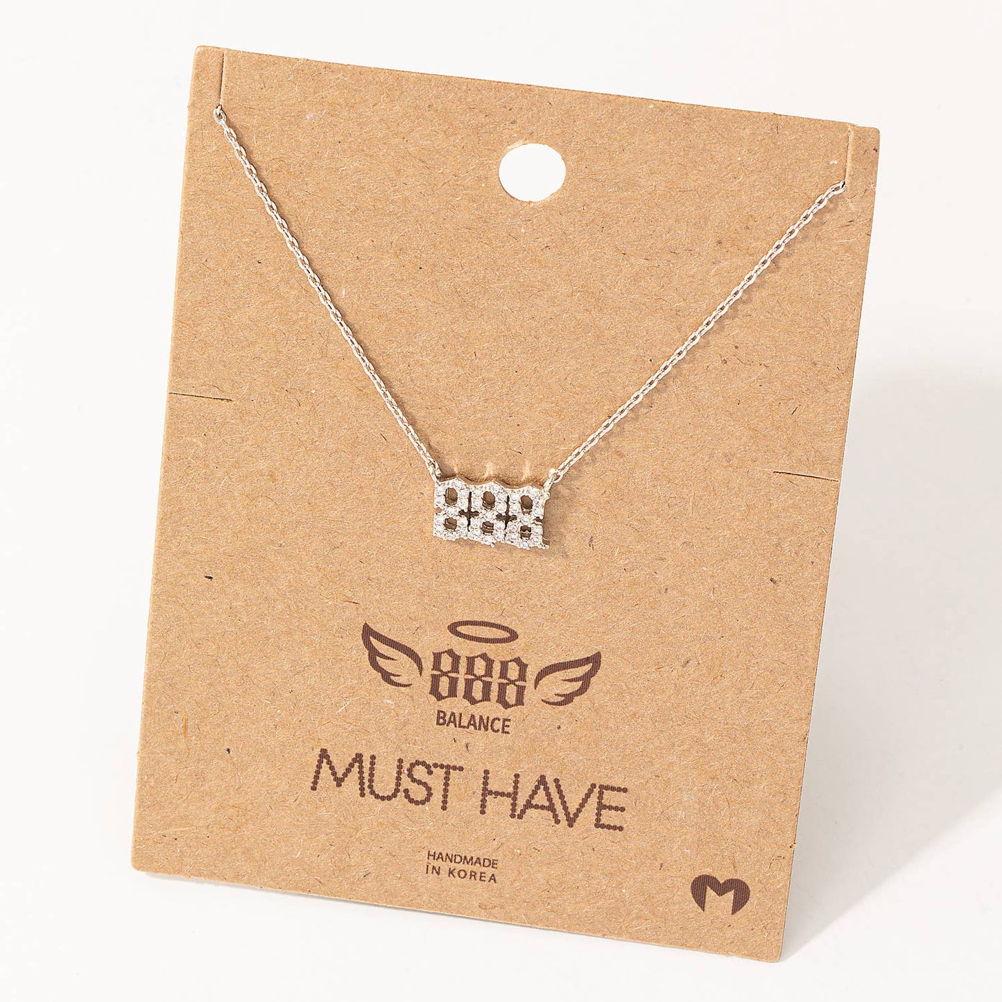 Pave 888 Angel Number Pendant Necklace