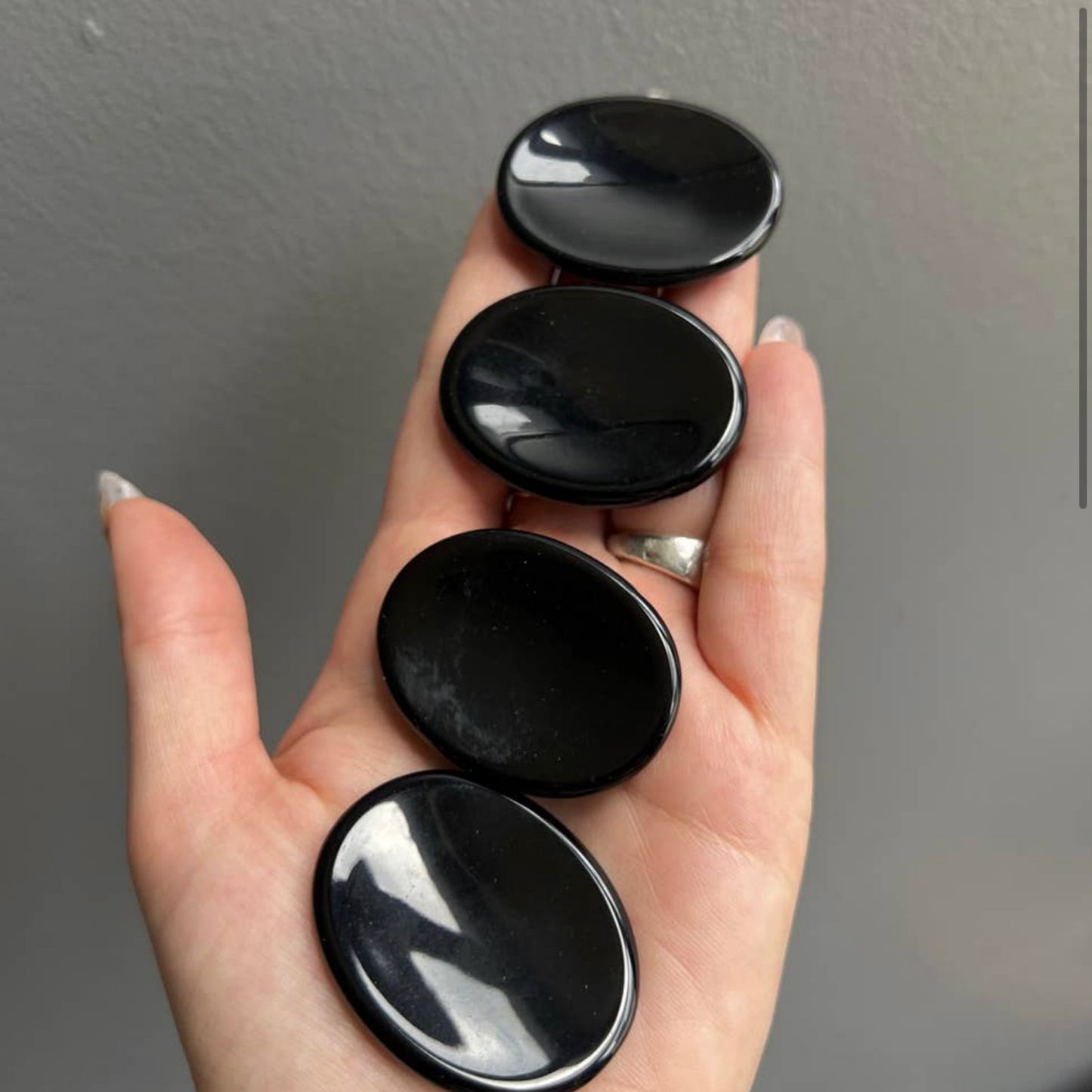 Sapphire & Sage - Black Obsidian Crystal Worry Stone