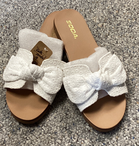 White bow Sandals