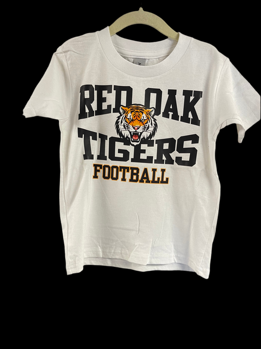 Red Oak Tigers Football Block Black T-shirt