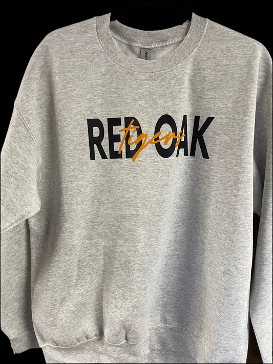 Red Oak Tigers Script Black Crew