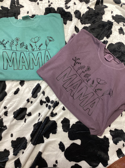 Mama Flower shirt- Purple
