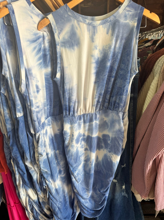 Blue Tie-Dye Dress