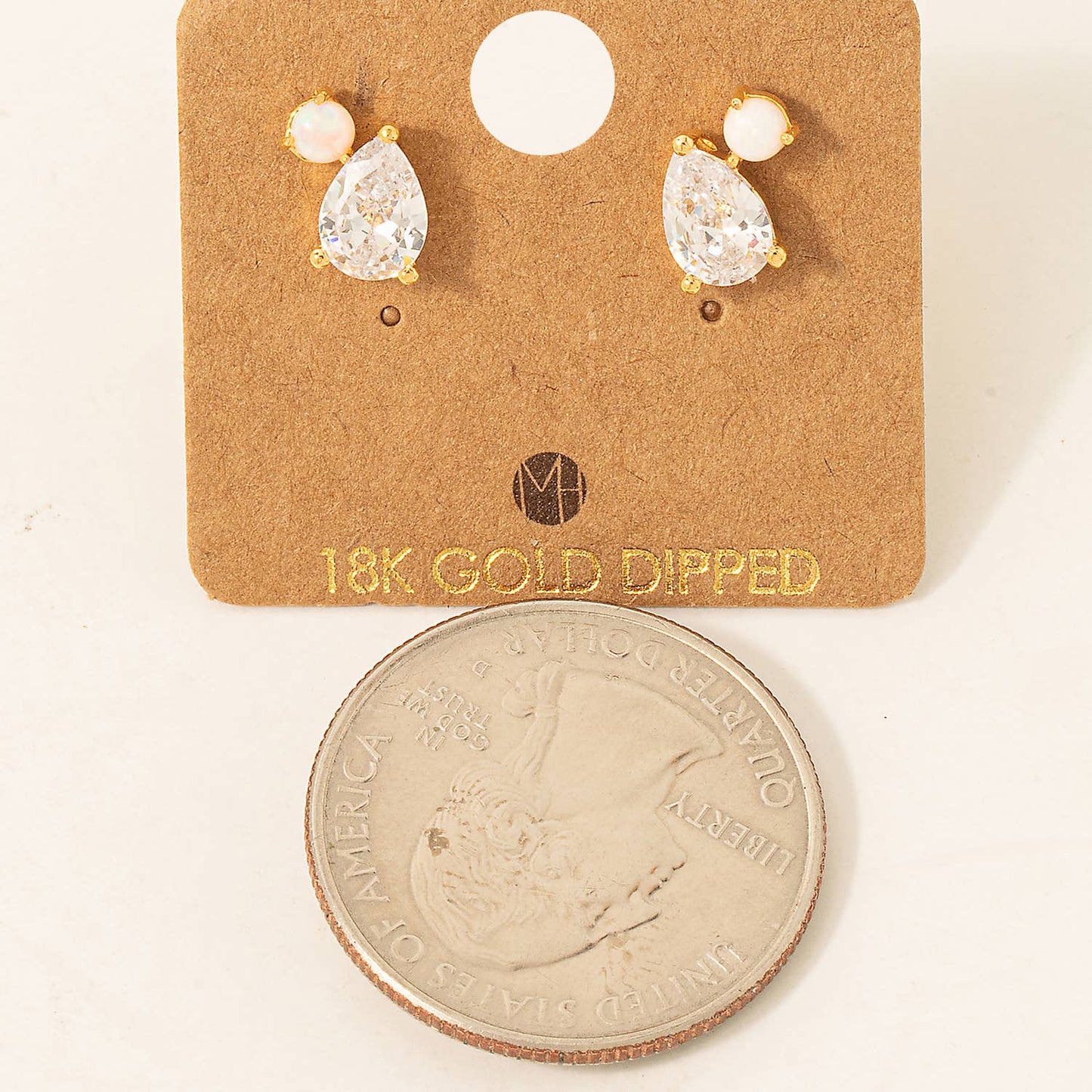 Fame Accessories - Rhinestone Teardrop Stud Earrings: S