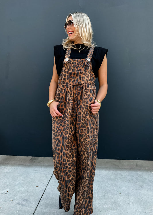 Carli boho cheetah overalls