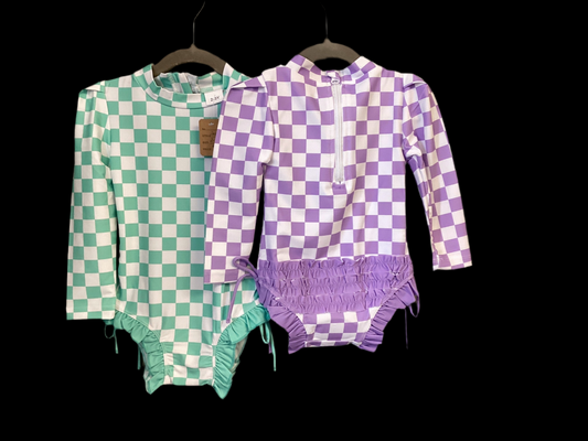Checkered One Piece Toddler Swimsuit