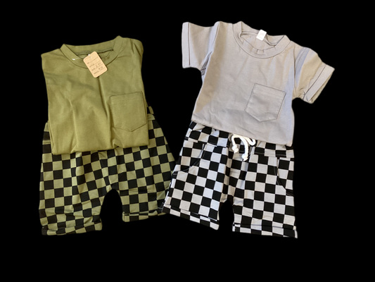 Checkered Shorts Set