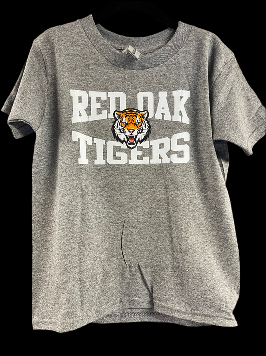 Red Oak Tigers Block White T-shirt