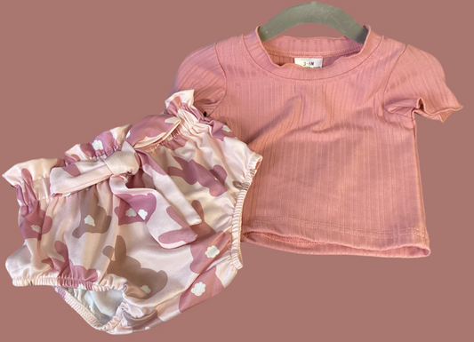 Rose Cuddles Bunny Short Set