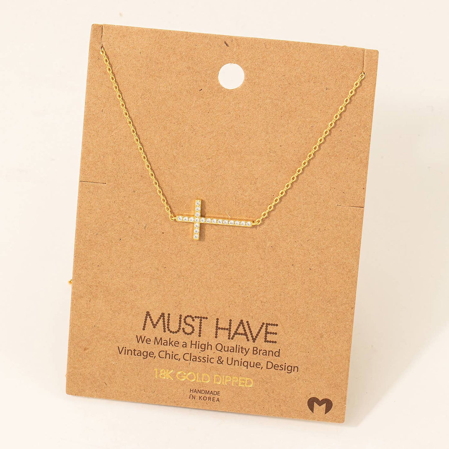 Fame Accessories - Cross Jewel Pendant Necklace:silver